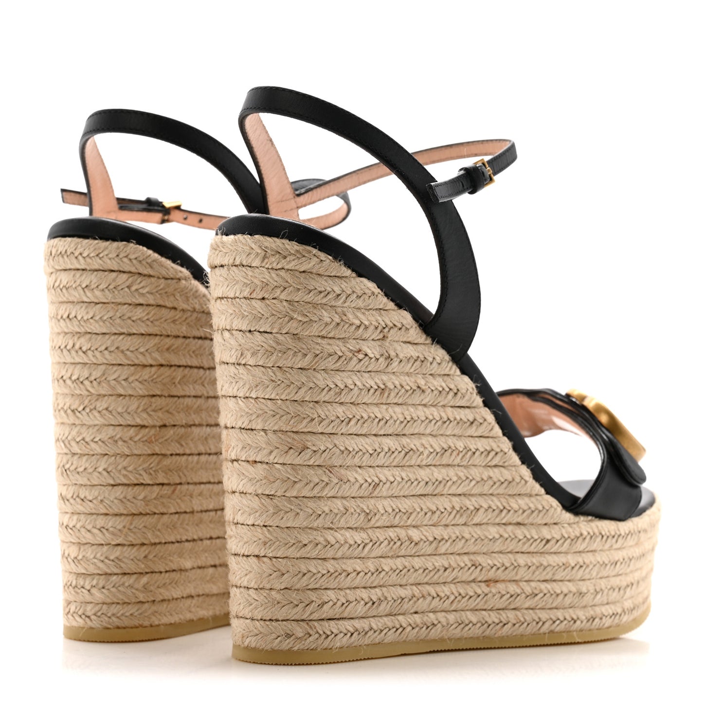 Nappa Matelasse GG Marmont Slingback Platform 45/130mm Espadrille Wedges 40 Black