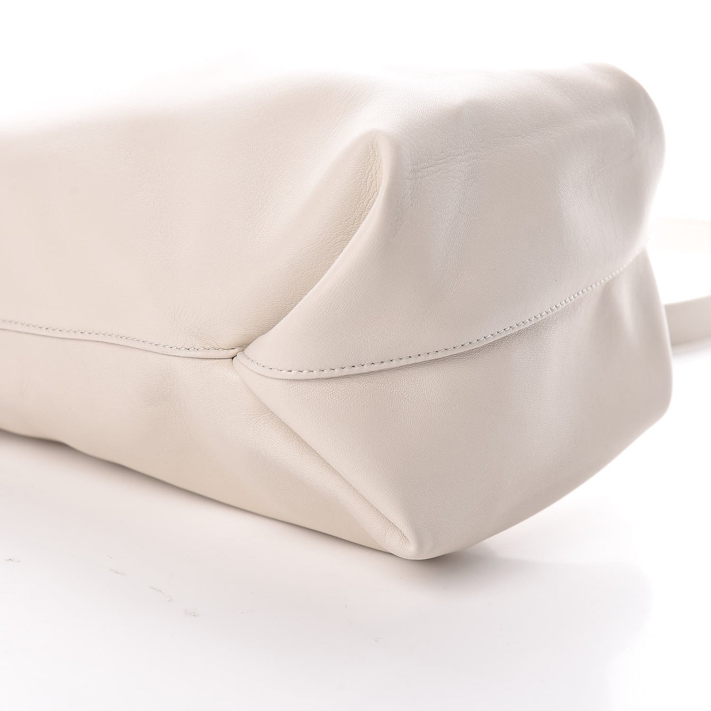 Lambskin Small Teddy Bucket Bag White
