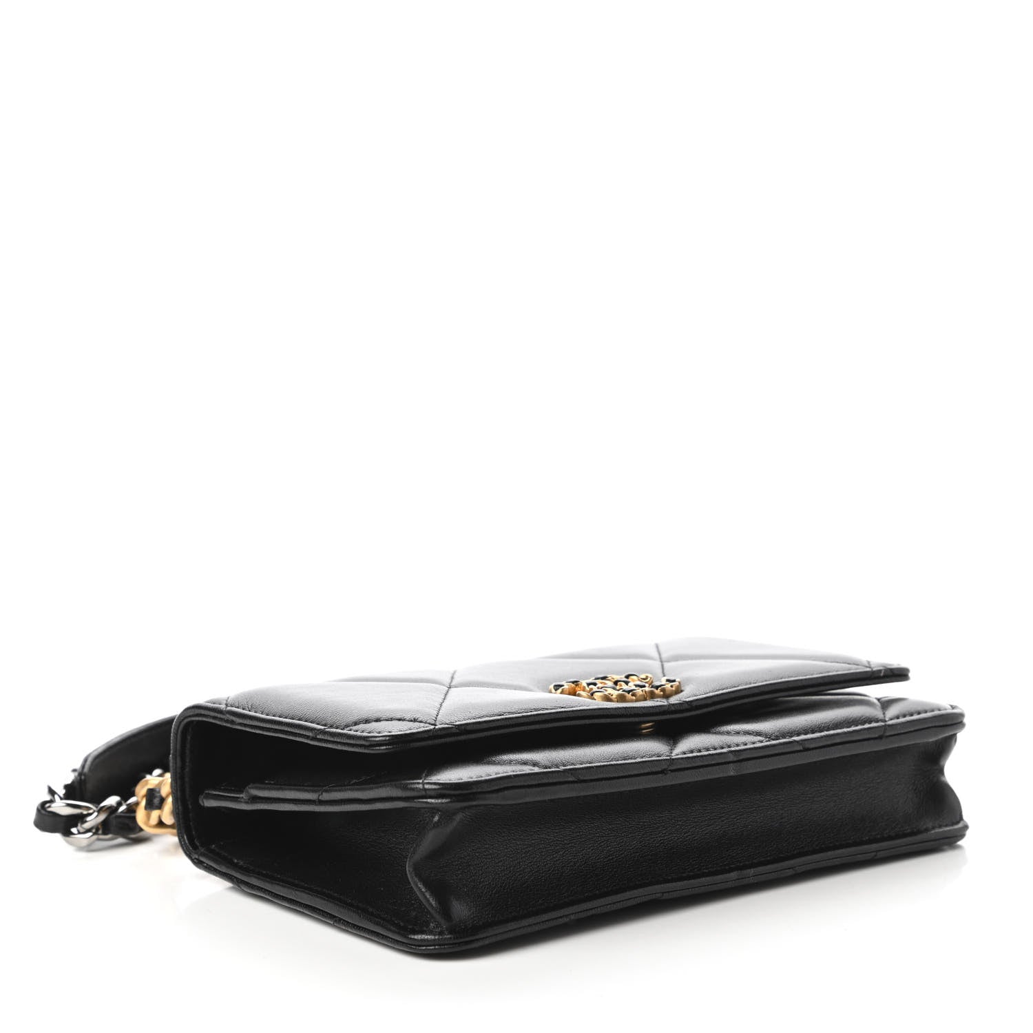Chanel Lambskin Quilted Chanel 19 Wallet On Chain WOC Black 4 of 12