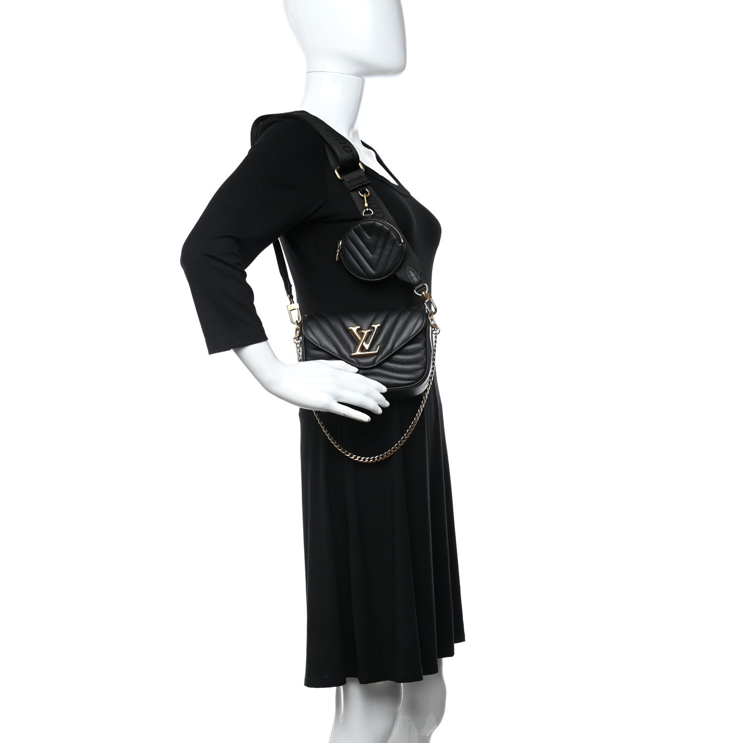 Louis Vuitton Calfskin New Wave Multi Pochette Black 2 of 17