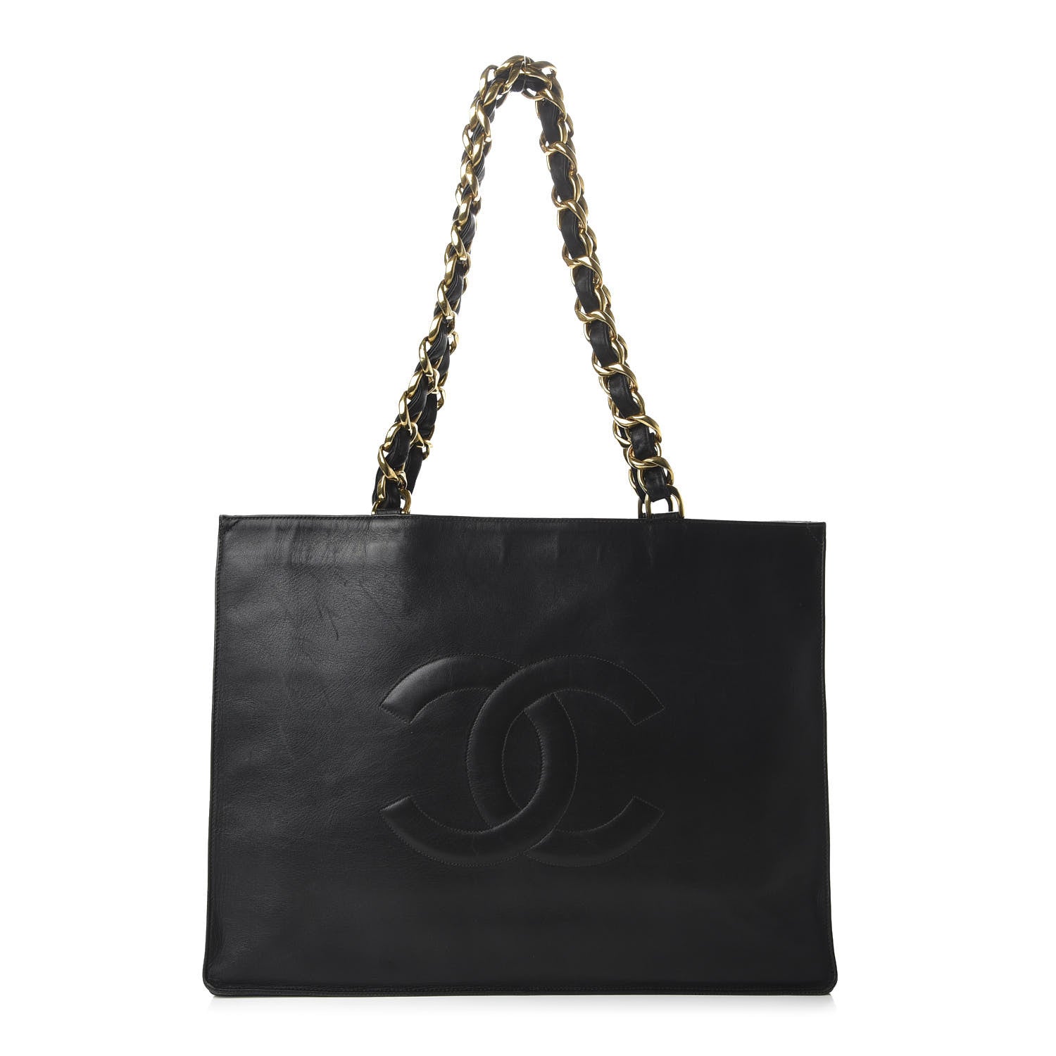 Chanel Lambskin CC Tote Black 1 of 10