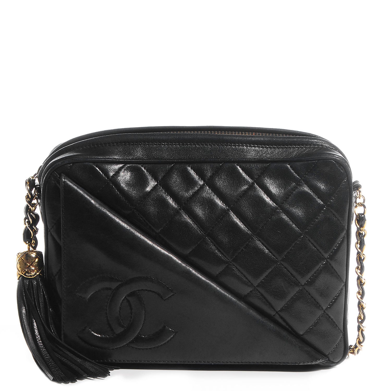 Chanel Lambskin Quilted Tassel Camera Case Black 1 of 7