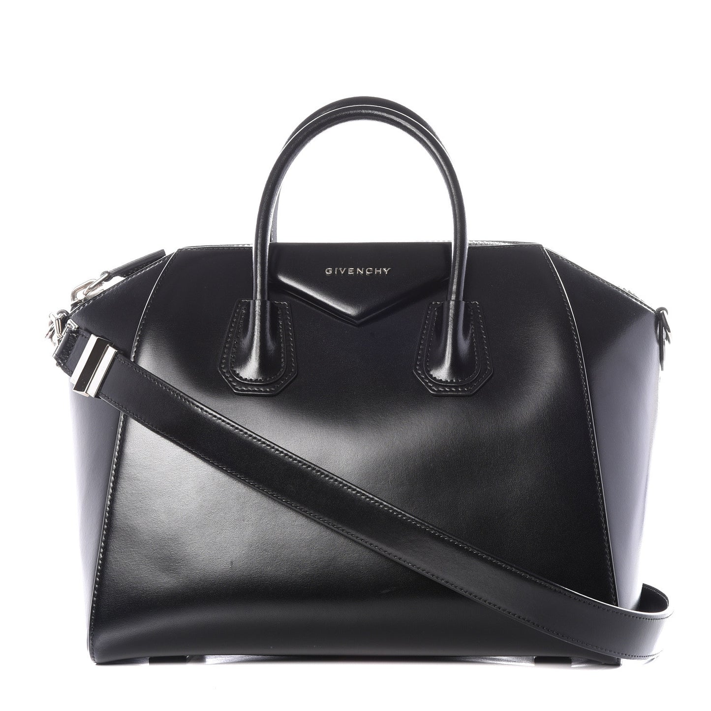 Shiny Lord Calfskin Medium Antigona Black