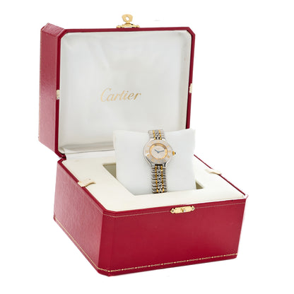 Cartier Stainless Steel 18K Yellow Gold 28mm Must De 21 Bullet Link Quartz Watch 5 of 7