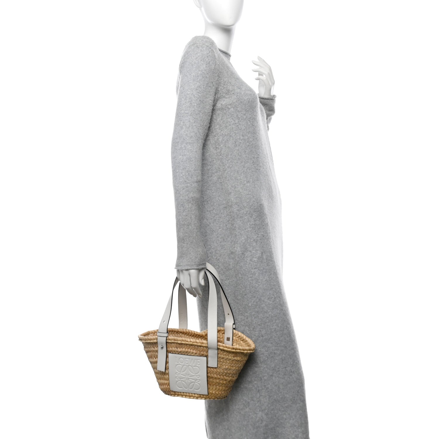 Loewe Raffia Mini Basket Tote Bag Natural White 2 of 13