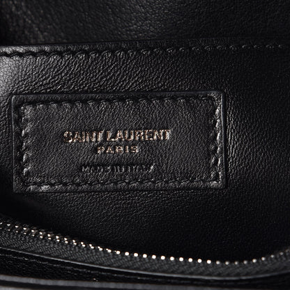 Saint Laurent Sheepskin Matelasse Chevron Monogram Medium College Bag Black 6 of 7
