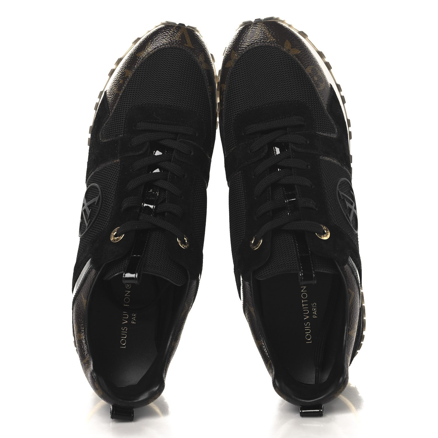 Louis Vuitton Suede Monogram Run Away Sneakers 42 Black 5 of 8