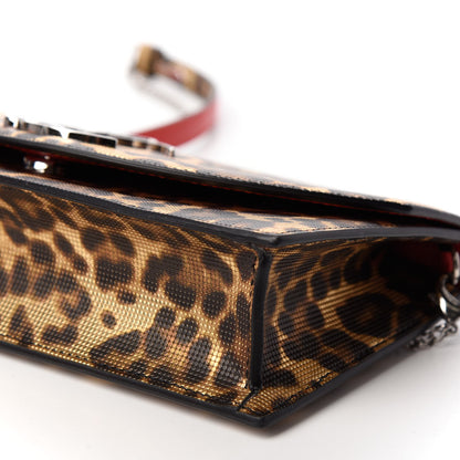 Christian Louboutin Metallic Calfskin Leopard Print Loubi54 Crossbody Clutch Gold 8 of 8