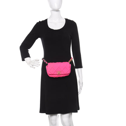 Chanel Jersey Quilted 19 Waist Bag Pink 3 of 12