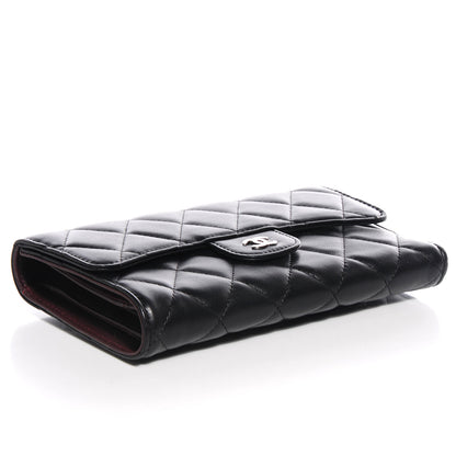 Chanel Lambskin Quilted Large Flap Wallet Black 4 of 9