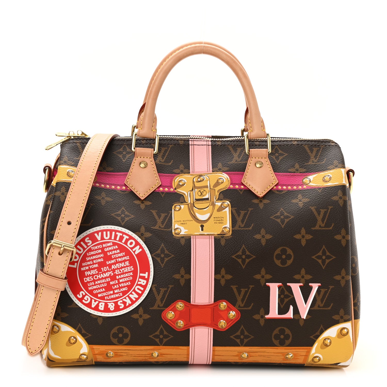product image of LOUIS VUITTON Monogram Summer Trunks Speedy Bandouliere 30 FASHIONPHILE