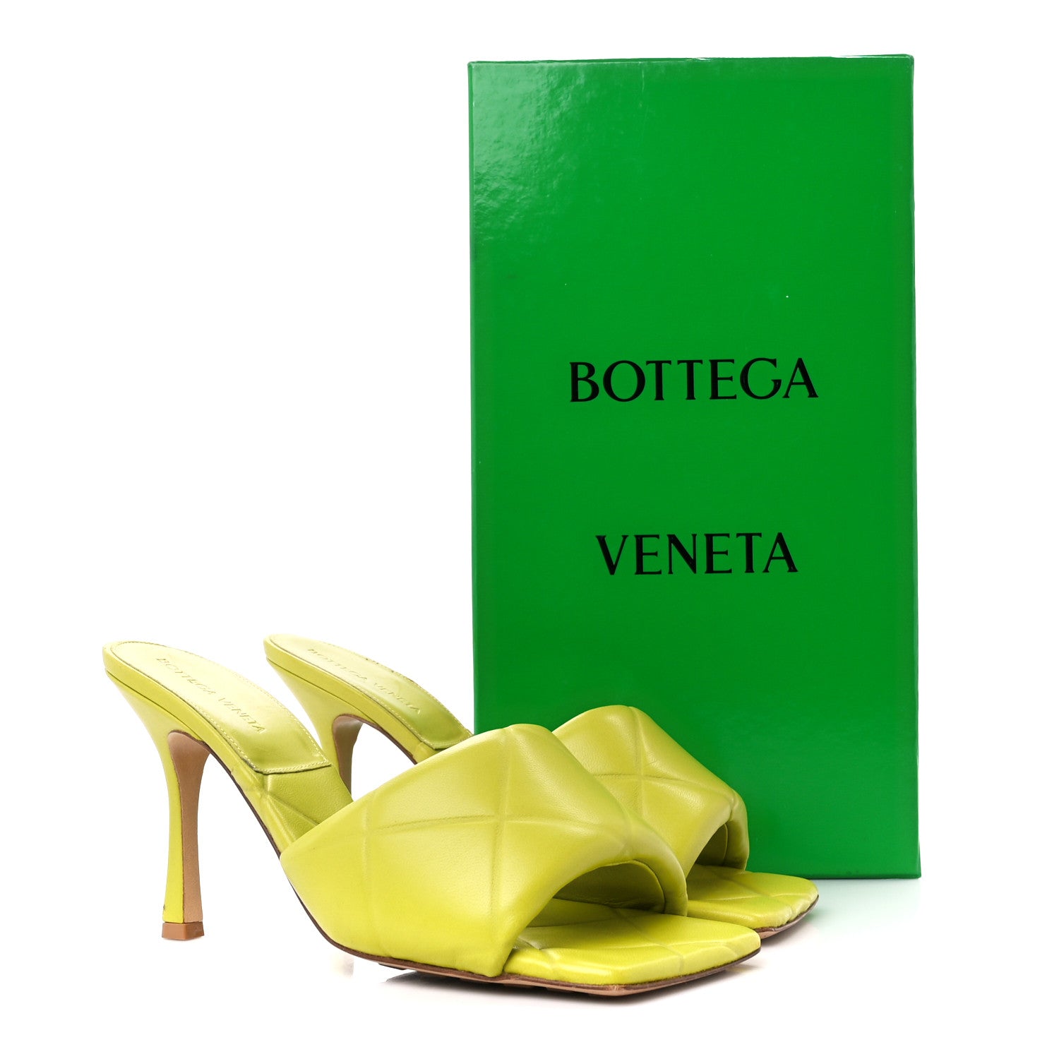 Bottega Veneta Nappa Quilted Rubber Lido Mule Sandals 40 Kiwi 10 of 10