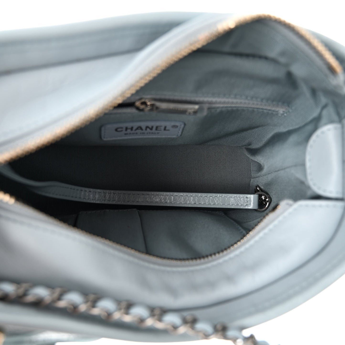 Aged Calfskin Quilted Small Gabrielle Hobo Light Blue