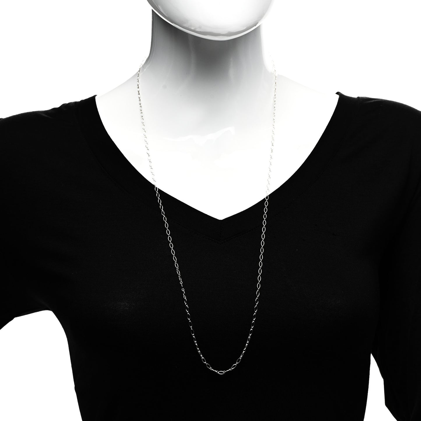 Sterling Silver Oval Link Chain Necklace 30"