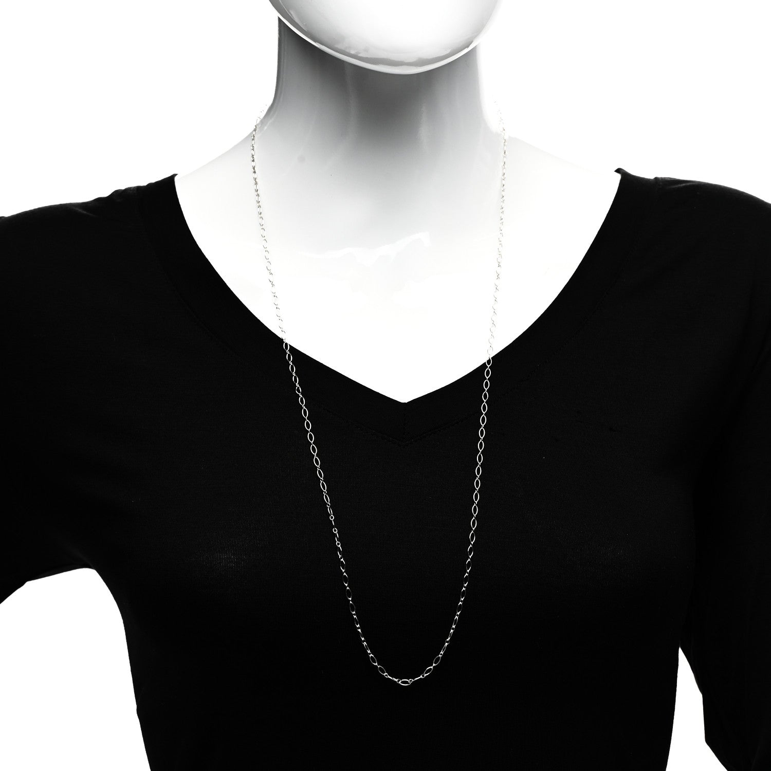 Tiffany Sterling Silver Oval Link Chain Necklace 30" 2 of 5