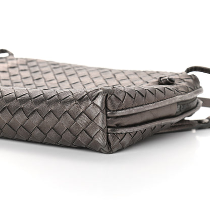 Bottega Veneta Metallic Grosgrain Intrecciato Nodini Bag Pewter 8 of 11