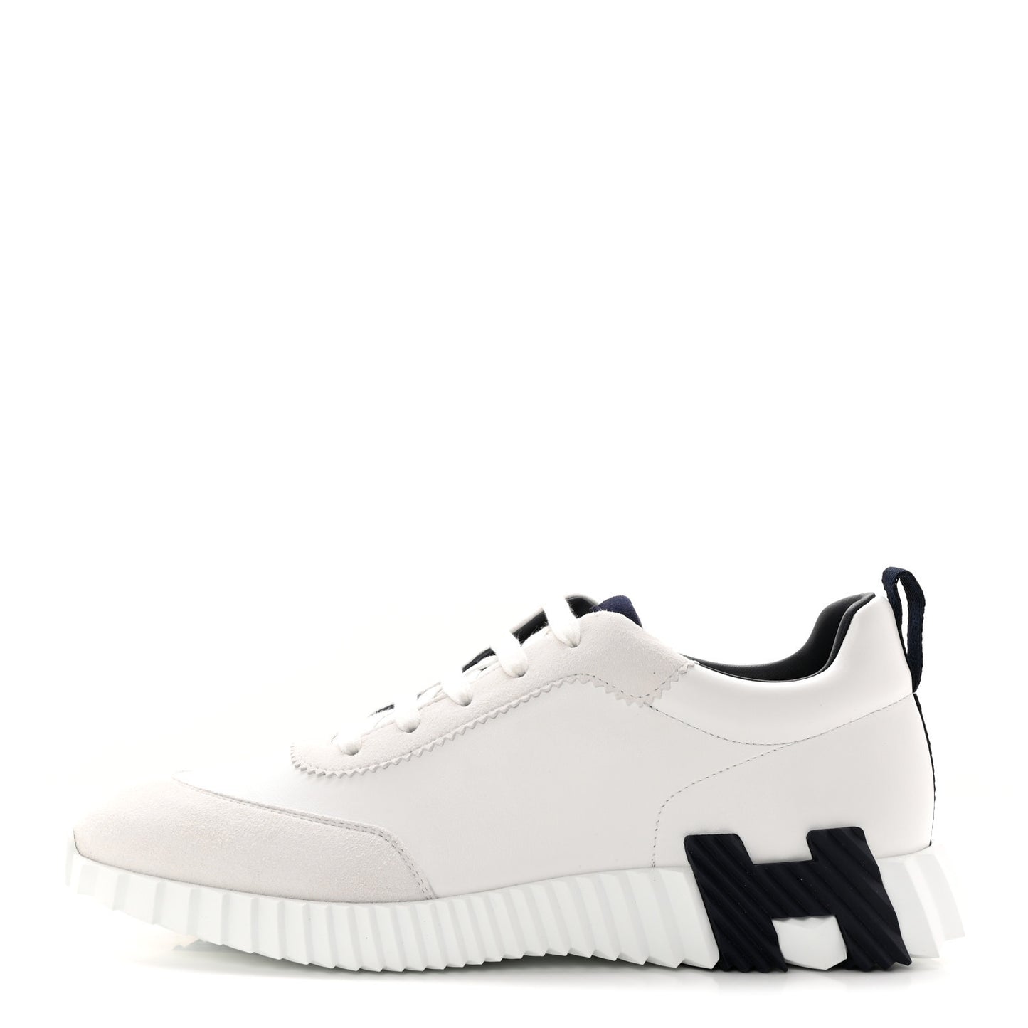 Goatskin Suede Mens Bouncing Sneakers 44 White