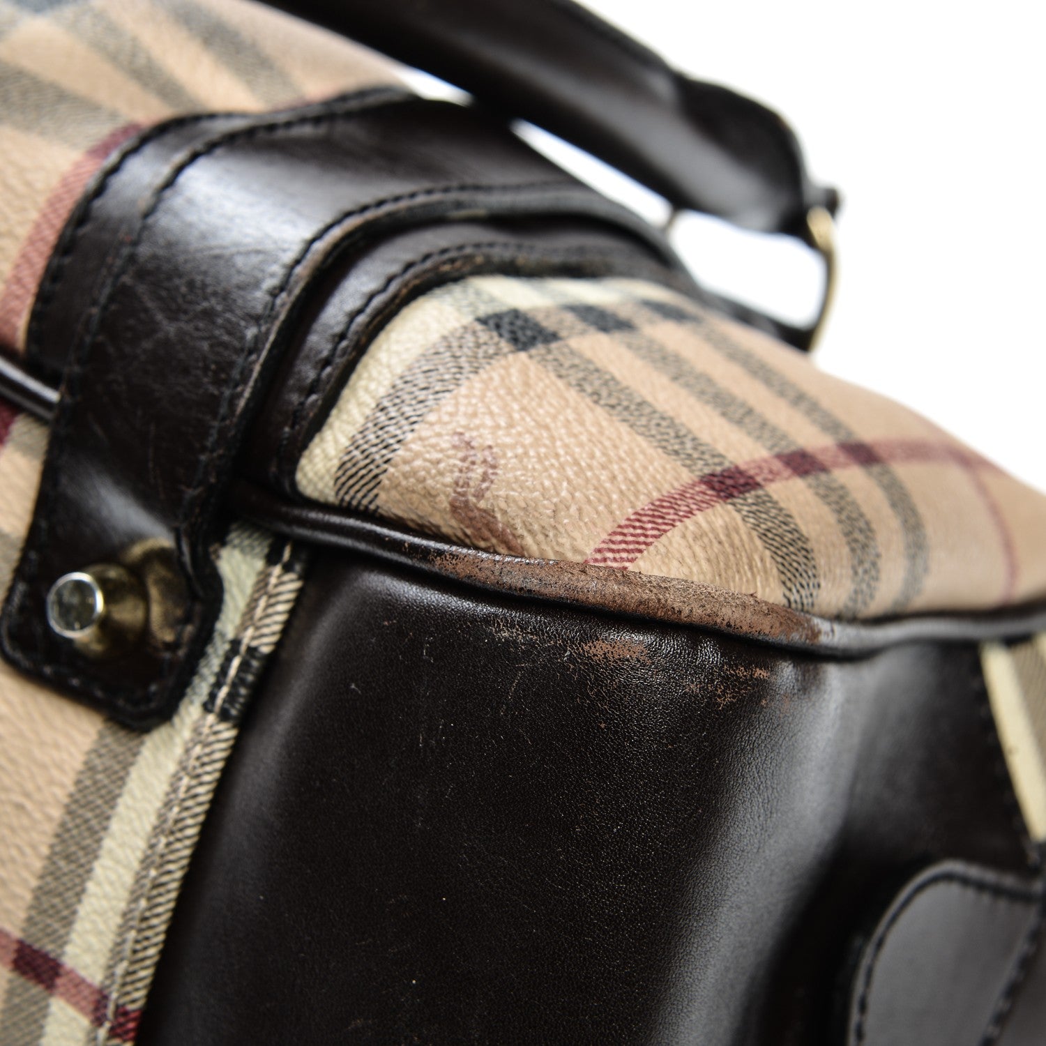 Burberry Haymarket Check Satchel Chocolate 12 of 15