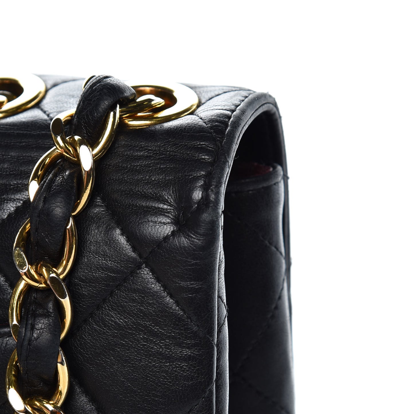 Lambskin Quilted Jumbo Single Flap Black