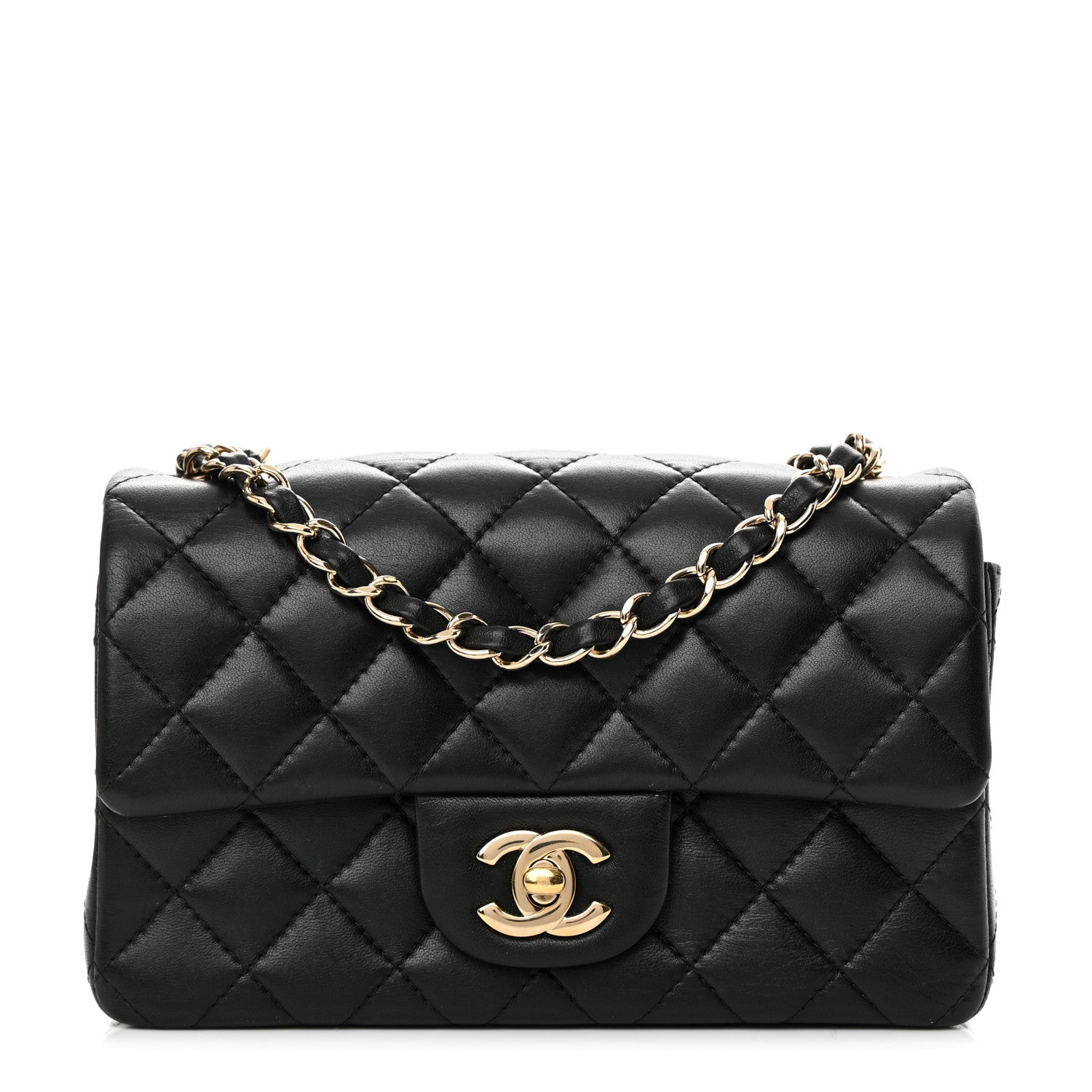 Chanel Lambskin Quilted Mini Rectangular Flap Black 1 of 17