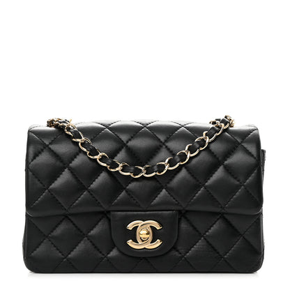Chanel Lambskin Quilted Mini Rectangular Flap Black 1 of 17
