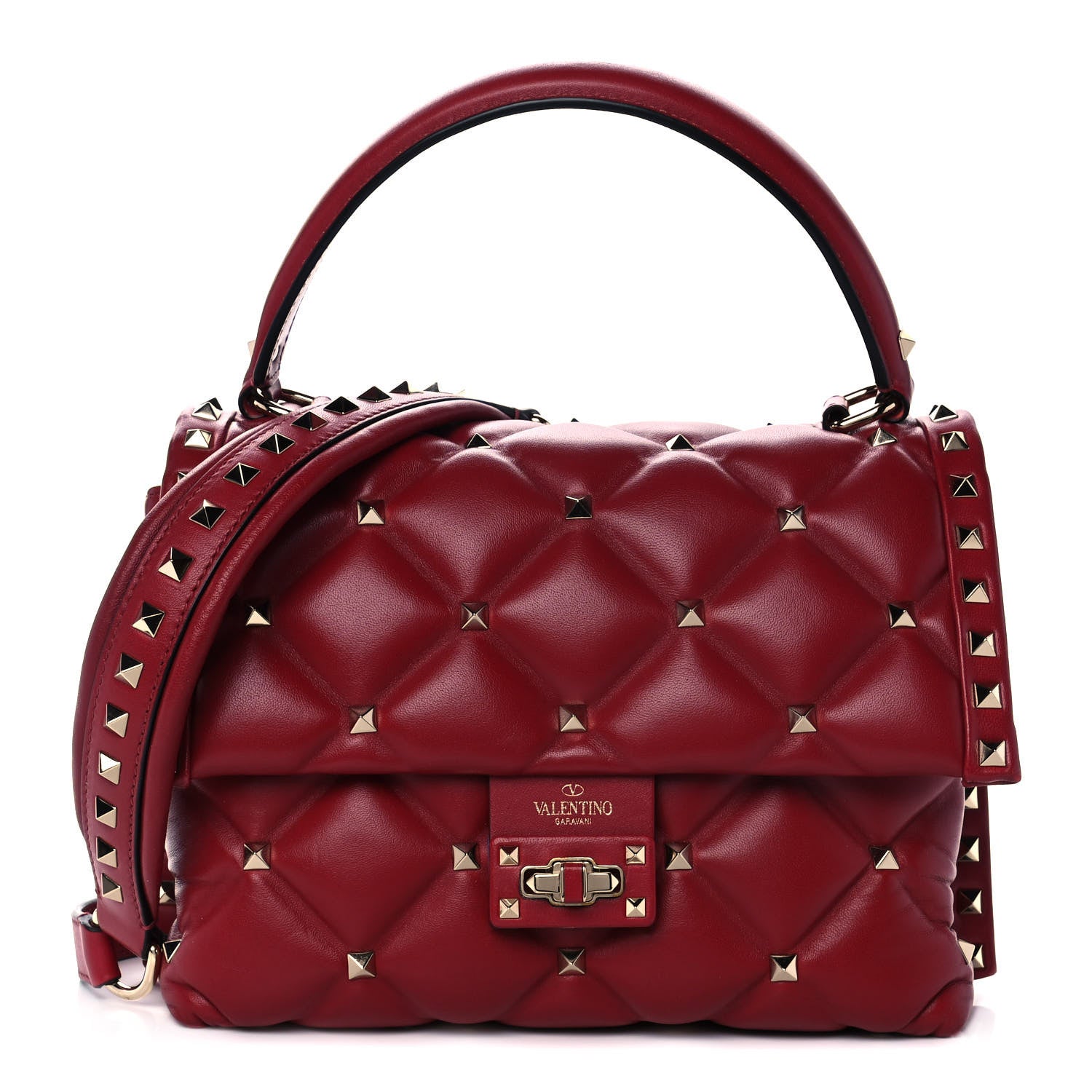 Valentino Garavani Nappa Medium Candystud Top Handle Bag Rosso Valentino 1 of 14