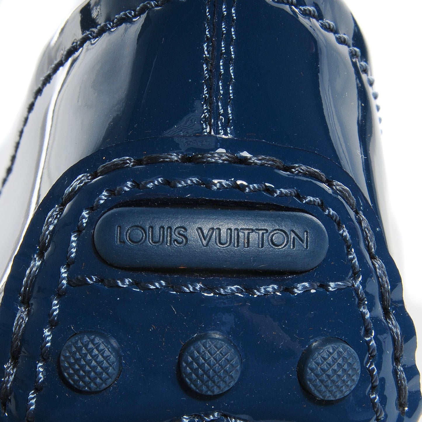 Patent Calfskin Oxford Ballerina Flats 37 Blue