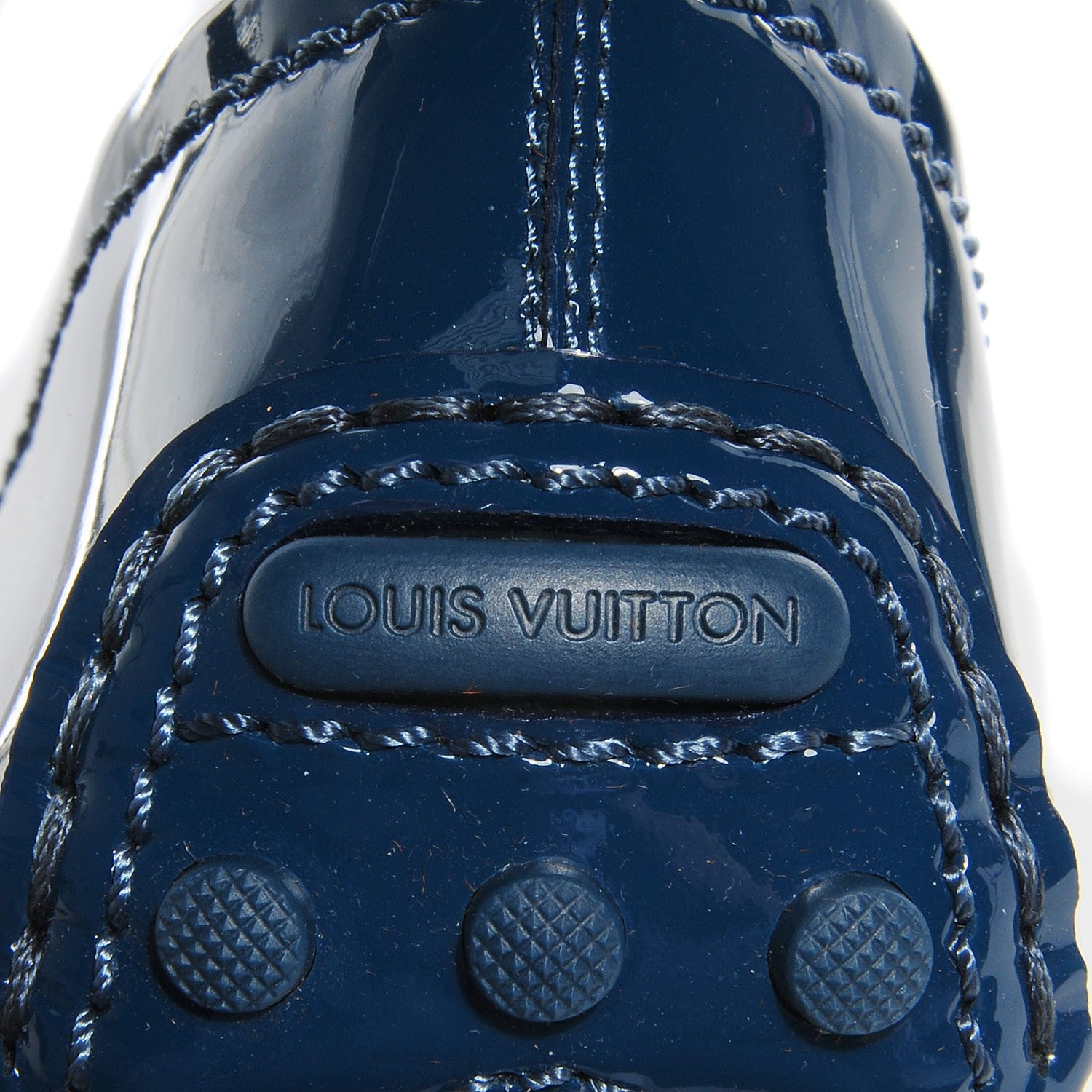 Louis Vuitton Patent Calfskin Oxford Ballerina Flats 37 Blue 6 of 8
