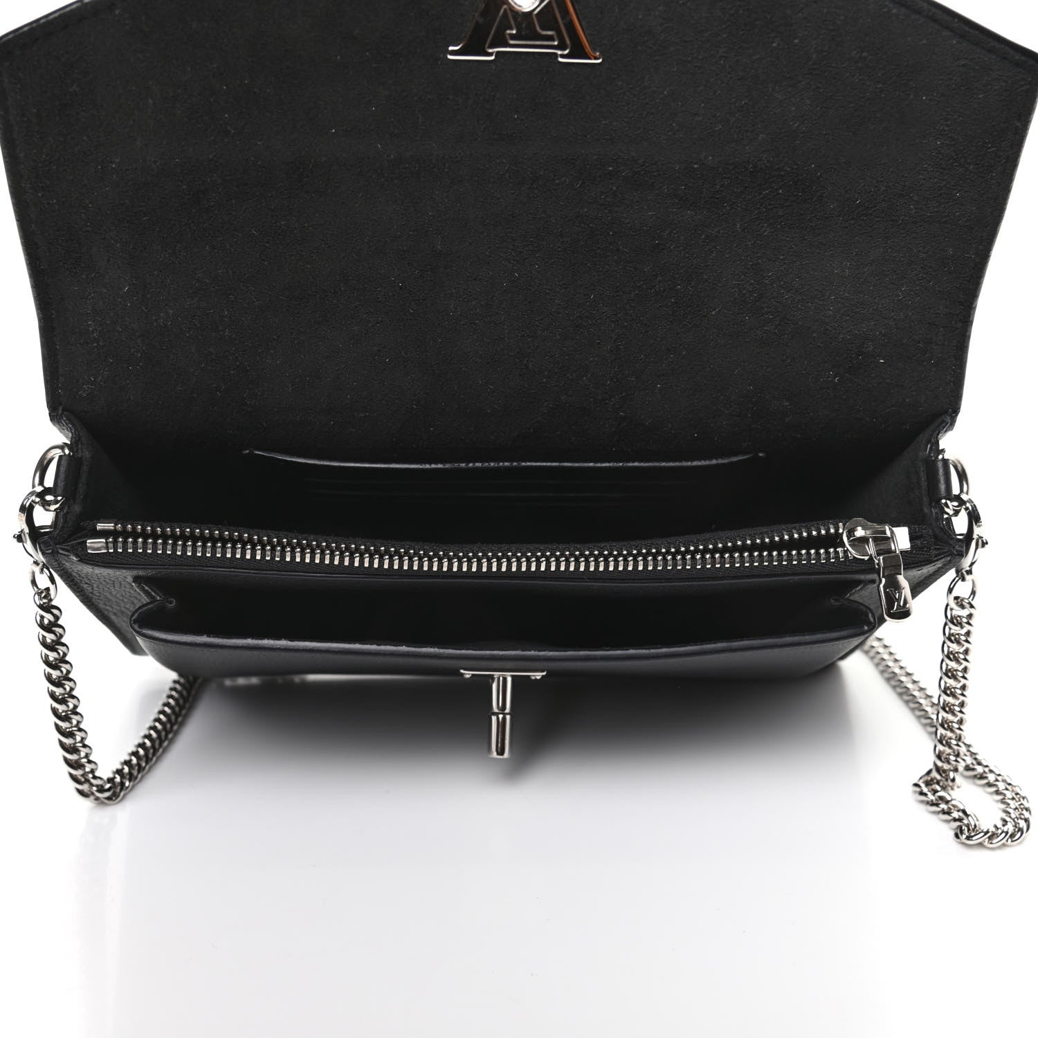 Louis Vuitton Soft Calfskin My Lockme Chain Pochette Black 5 of 8