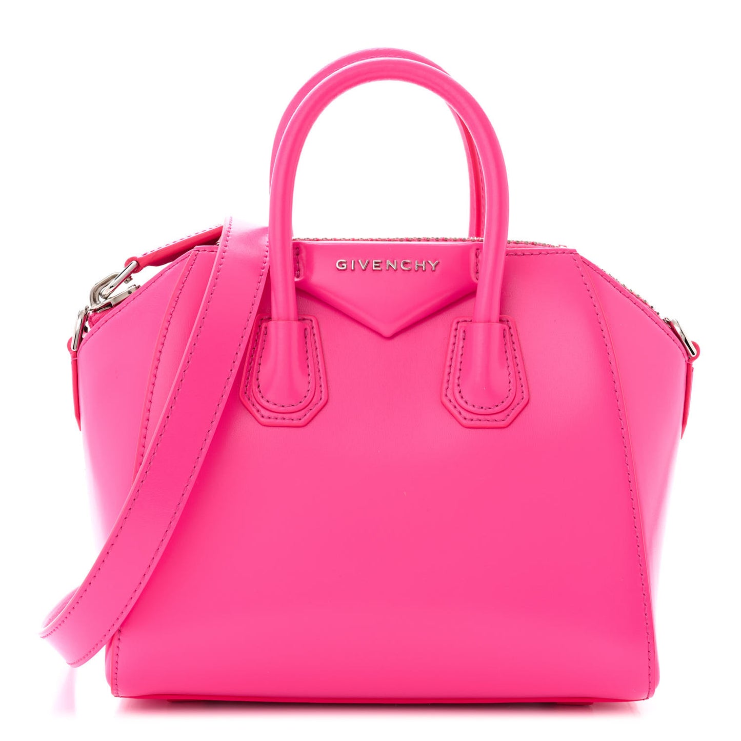 Shiny Lord Calfskin Mini Antigona Shocking Pink