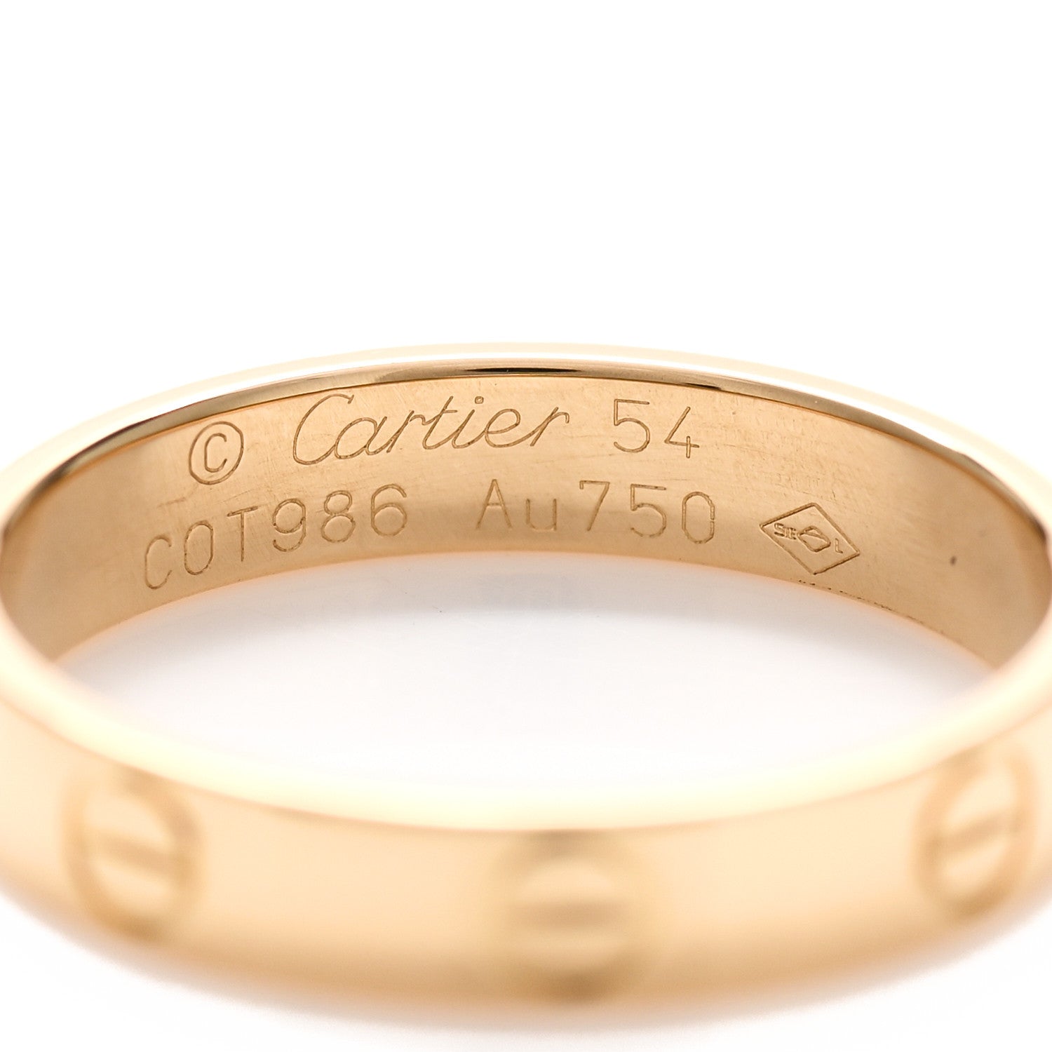 Cartier 18K Yellow Gold 3.5mm LOVE Wedding Band Ring 54 7 4 of 4