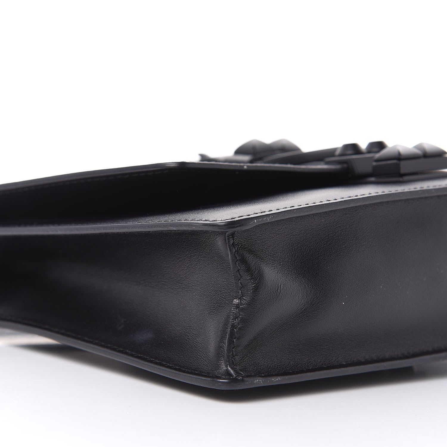Prada Saffiano City Calfskin Monochrome Studded Large Elektra Shoulder Bag Black 8 of 10