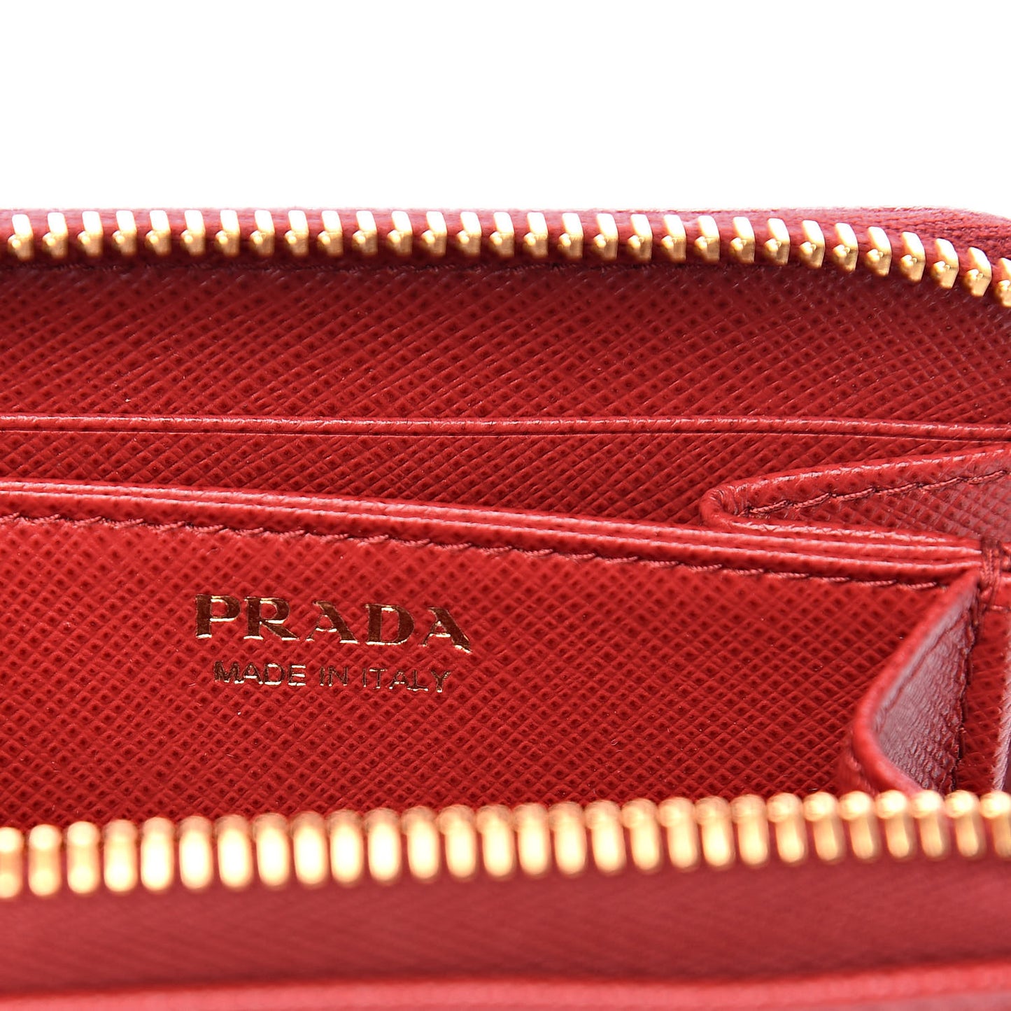 Saffiano Metal Zip Coin Purse Fuoco