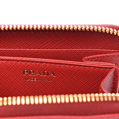Prada Saffiano Metal Zip Coin Purse Fuoco 6 of 7
