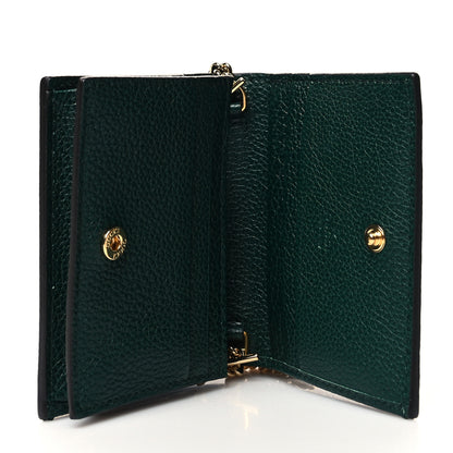 Gucci Grainy Calfskin Zumi Chain Card Case Wallet Vintage Green 5 of 10