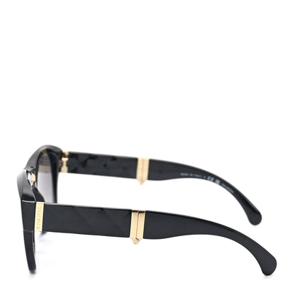 Chanel Acetate Metal Square Folding Sunglasses 6055-B Black 3 of 8