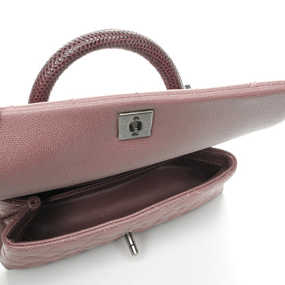 Chanel Caviar Lizard Quilted Mini Coco Handle Flap Pink 6 of 8