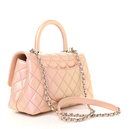 Chanel Iridescent Caviar Quilted Mini Coco Handle Flap Pink 3 of 9