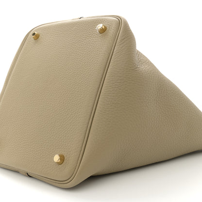 Hermes Taurillon Clemence Picotin Lock 22 MM Beige Marfa 10 of 12