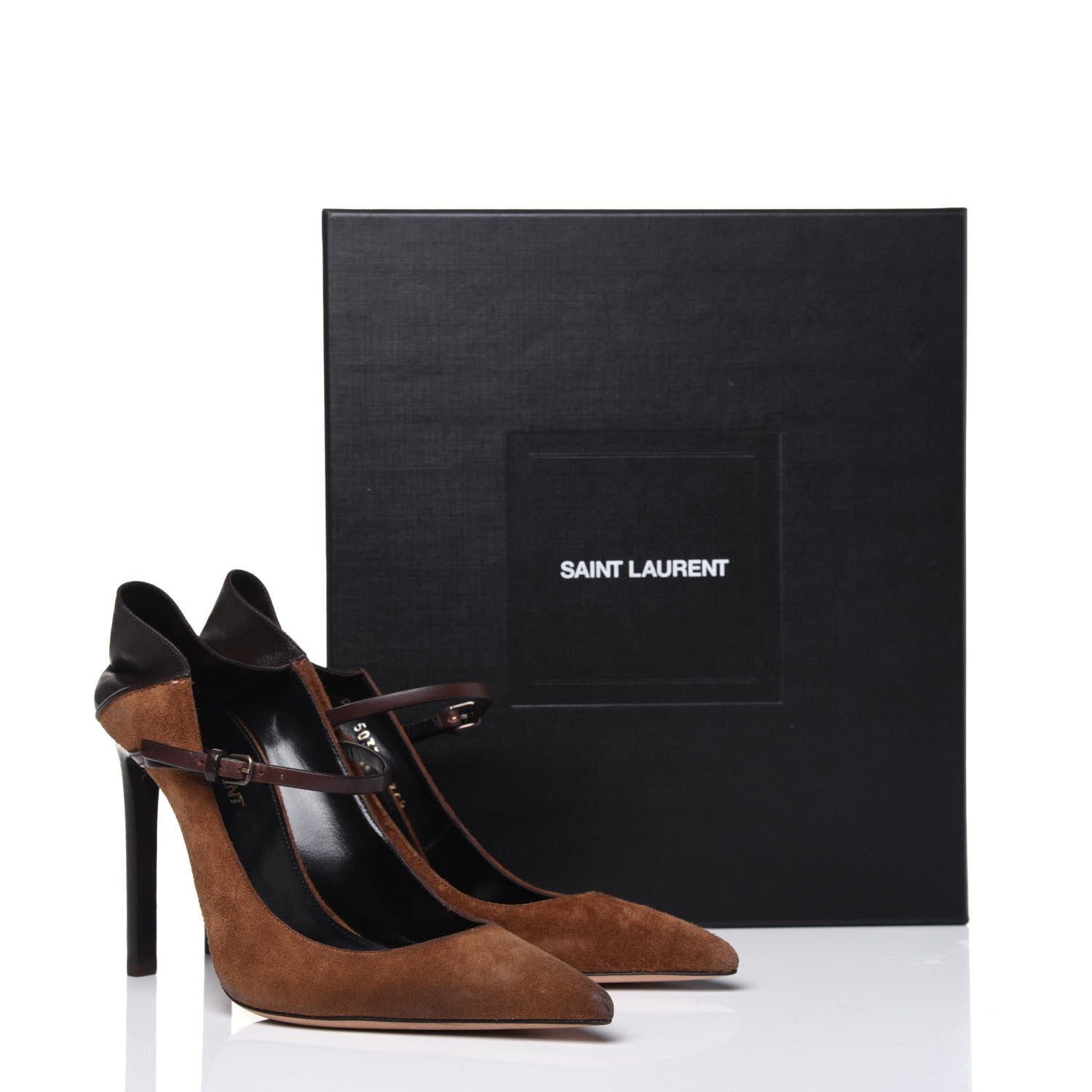 Saint Laurent Suede Majorelle 105 Pumps 35.5 Moro Coffee 14 of 14