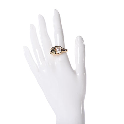 Cartier 18K Yellow Gold Pearl Black Onyx Emerald Panthere De Ring 56 7.5 2 of 10