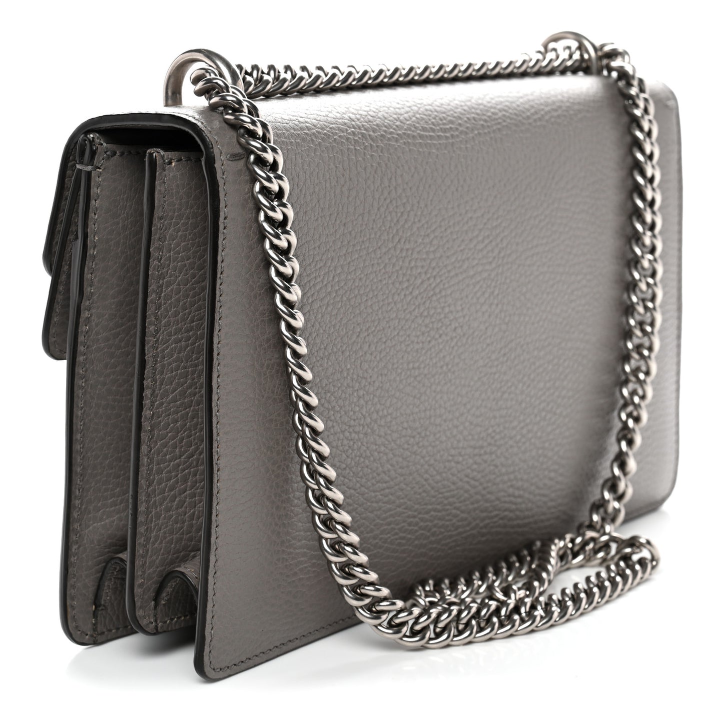Pebbled Calfskin Small Dionysus Shoulder Bag Dusty Grey