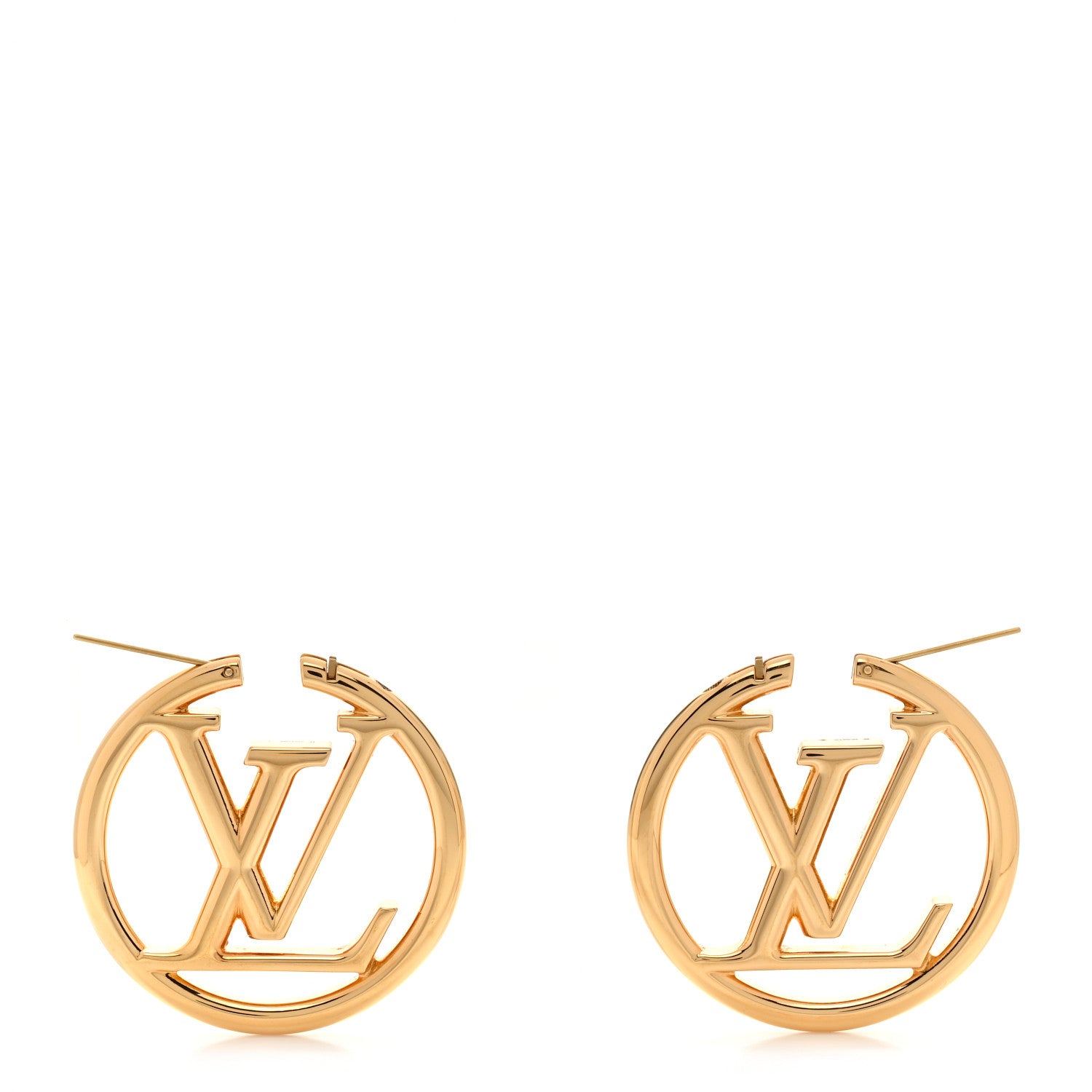 Louis Vuitton Metal Louise Hoop Earrings Gold 3 of 6