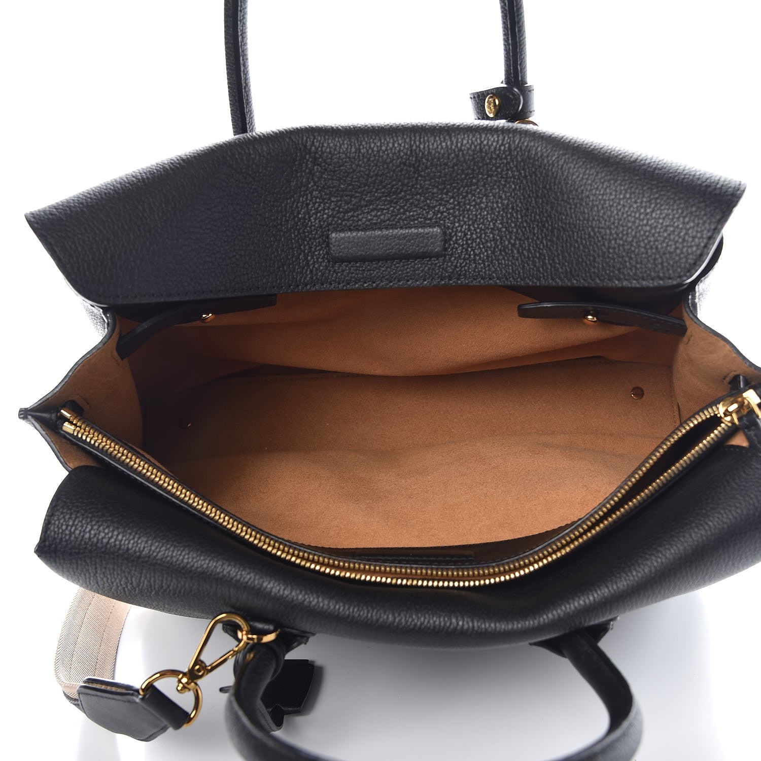 MCM Grained Calfskin Large Milla Tote Black 7 of 14