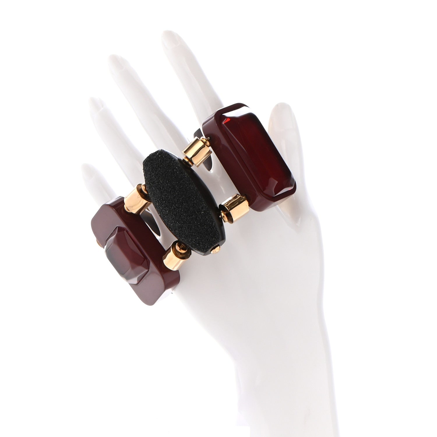 Louis Vuitton Resin Metal Inventeur Bracelet Red Black 2 of 6