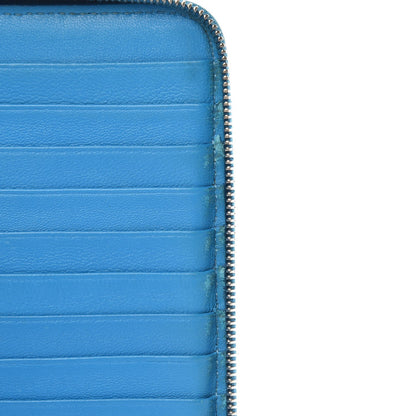 Celine Drummed Calfskin Zip Around Organizer Wallet Turquoise 10 of 17
