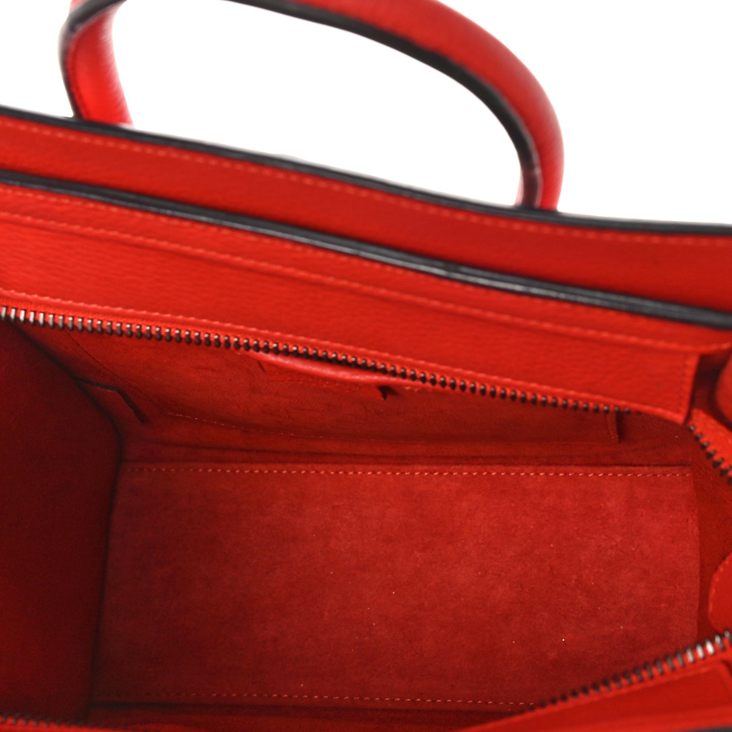 Drummed Calfskin Nano Luggage Coquelicot