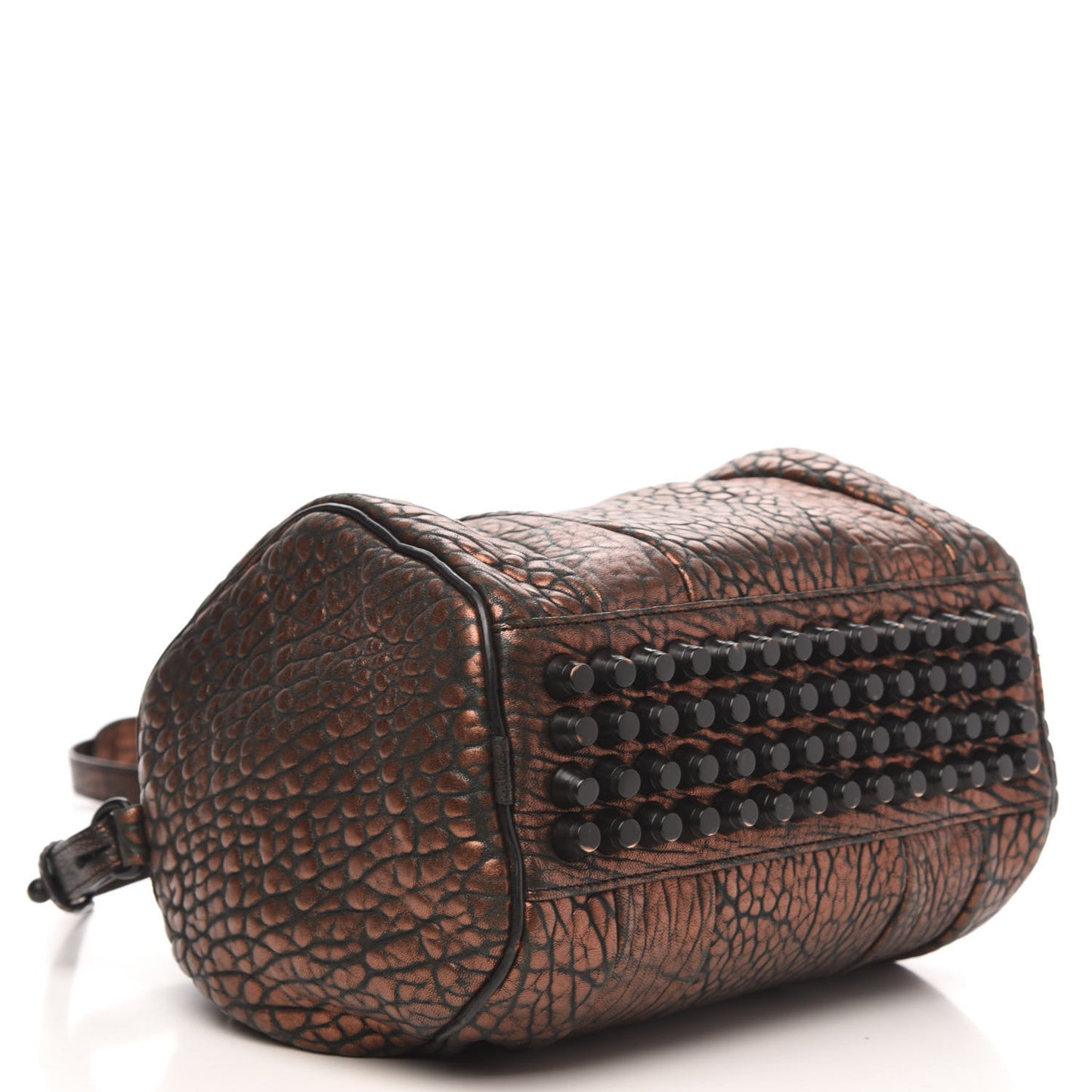 Metallic Pebbled Lambskin Rockie Bronze Black Hardware