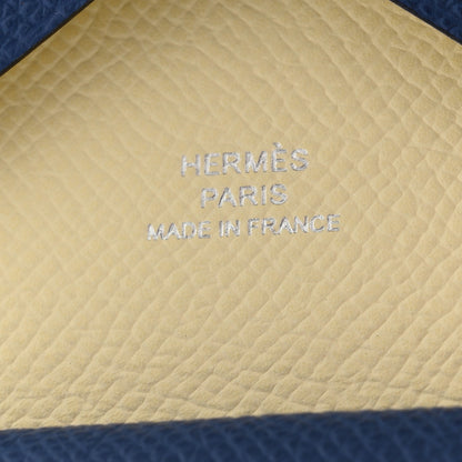 Hermes Epsom Verso Calvi Duo Card Case Bleu Tie Jaune Milton 6 of 8