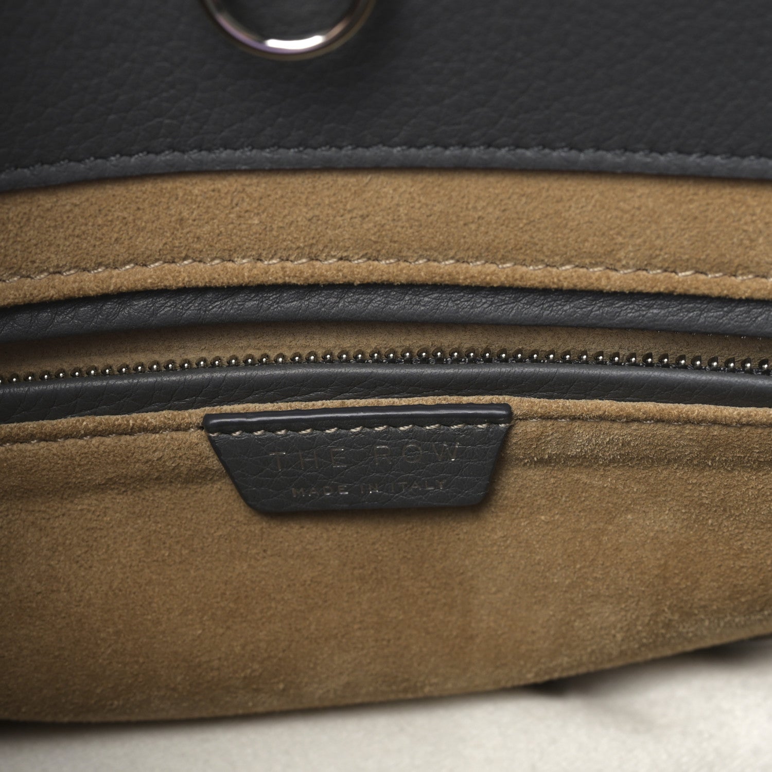 The Row Grained Calfskin Piper Hobo Charcoal 6 of 8